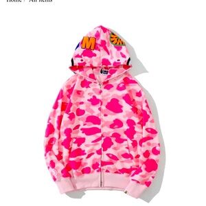 Pink bape abc zip up
